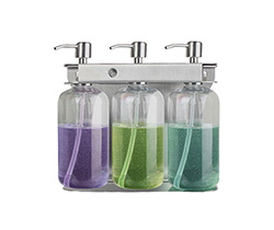 三头不锈钢洗发水挂墙架